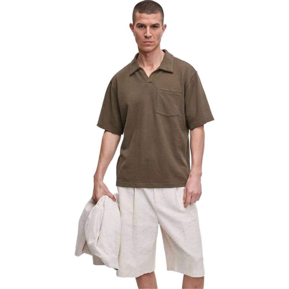 Mode Of One Mens Textured Knit Polo Shirt, NWT